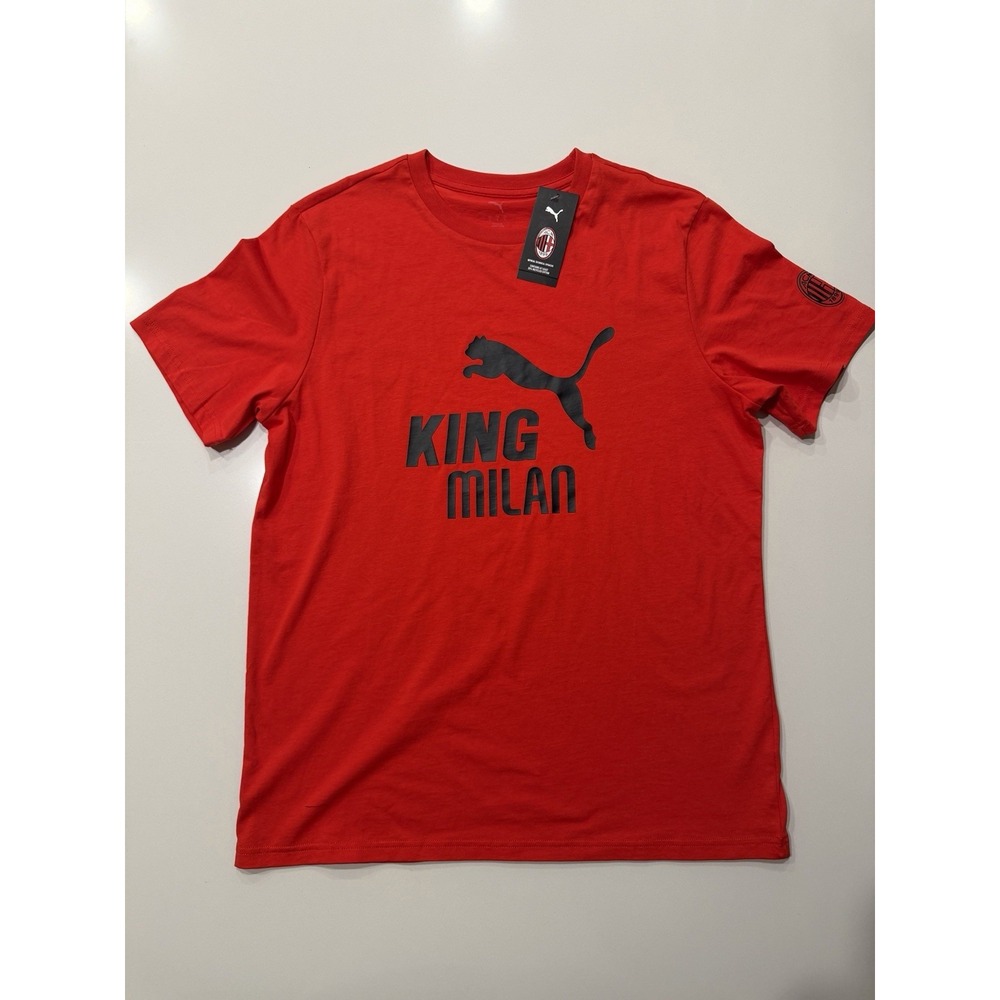 Puma AC Milan King Logo Tee Red 782606 Mens Large NWT Soccer Shirt